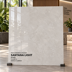 Piso Cerâmico Santana Light Polido 82x82cm Classe A - Almeida