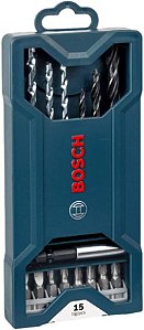 Jogo De Brocas Mini X-Line Com 15 Brocas - Bosch