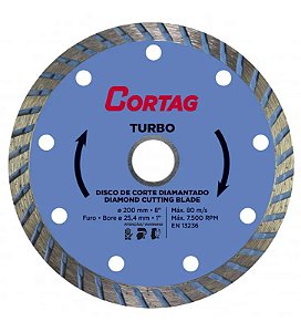 Disco De Corte Diamantado Turbo 180mm - Cortag