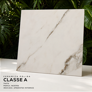 Piso Cerâmico Polido Classe A 74x74 Incefra Interno
