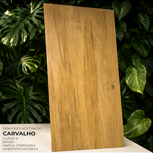 Piso SemiGres Acetinado Classe A 60x120 Carvalho Formigres