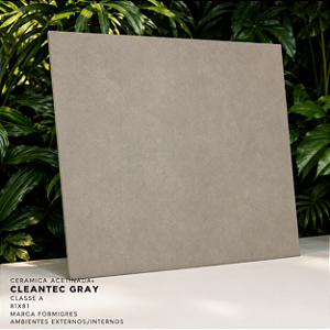 Cerâmica Granilhada Classe A 81x81 Cleantec Grey Formigres