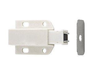 Fecho Toque Magnético Em ABS Branco - Bemfixa