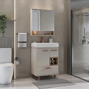 Kit Armário Mariana Com Pé Jade Nude 60cm - Fabribam