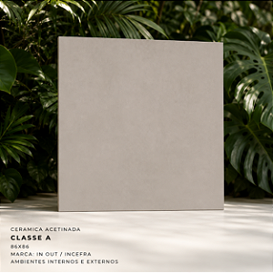 Piso Cerâmico Acetinado Classe A 86x86 Interno/Externo