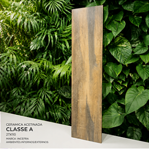 Piso Cerâmico Acetinado Classe A 27x110 Incefra Interno/Externo
