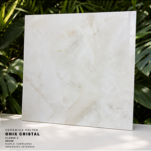 Piso Cerâmico Polido Classe C 88x88 Onix Cristal Formigres