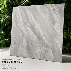 Porcelanato Acetinado Classe A 81x81 Focus Grey Almeida