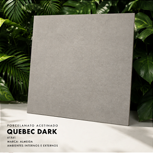 Porcelanato Acetinado 61x61 Quebec Dark Almeida