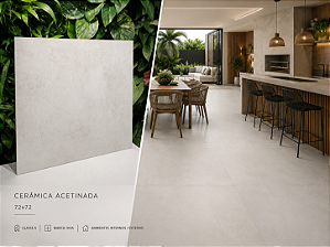 Cerâmica Acetinada Retificada Classe A 72x72 VIVA