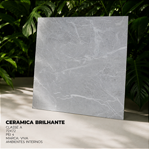 Piso Cerâmico Brilhante Classe A 72x72 PEI 4 Viva