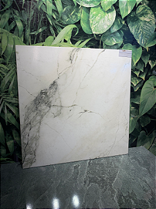 Piso Ceramica Praule HD 61,5x61,5 Ceral Marmorizado Branco