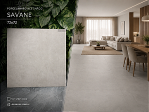 Porcelanato Acetinado Retificado 72x72 Urban Cinza Savane