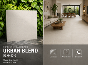 Porcelanato Acetinado Retificado 53,6x53,6 Urban Blend