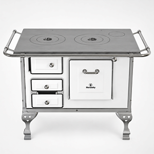 Fogão a Lenha de Chão 103x69x68cm Chapa Fundida e Forno Esmaltado Branco