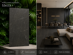 Porcelanato Acetinado Classe A 56x113 Savane Charm