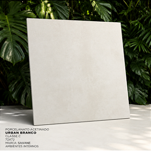 Porcelanato Acetinado Classe C 72x72 Urban Branco Savane