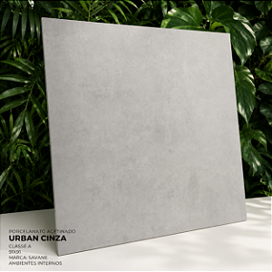 Porcelanato Acetinado Classe A 91x91 Urban Cinza Savane