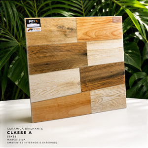 Piso Cerâmico Brilhante Classe A 58x58 Viva