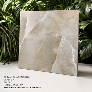 Piso Cerâmico Acetinado Classe A 74x74 Incefra