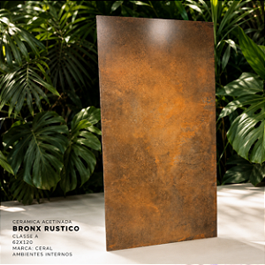 Piso Cerâmico Acetinado Classe A 62x120 Bronx Rustico Ceral Interno