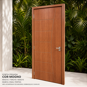 Porta Frisada Mogno Ideal Portas