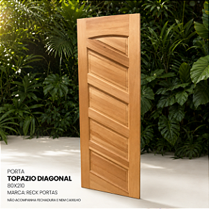Porta de Madeira Topázio Diagonal 80x210 Reck Portas