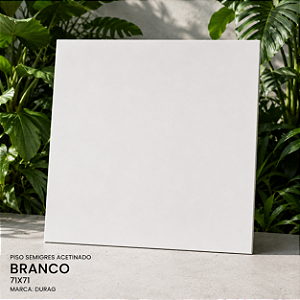 Piso Semigres Acetinado 71x71 Branco Retificado Durag