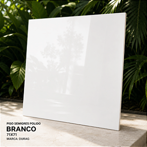 Piso Semigres Polido 71x71 Branco Durag