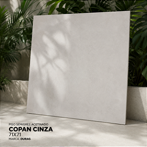 Piso Semigres Acetinado 71x71 Copan Cinza Durag