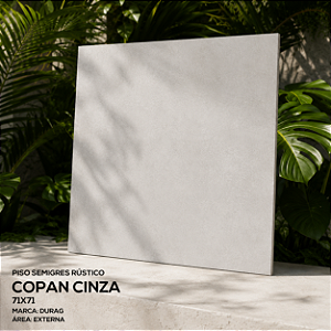 Pìso Semigres Copan Cinza Rustico 71x71 Durag
