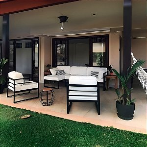 Sofá de Ferro Maite com Chaise + Duas Poltronas