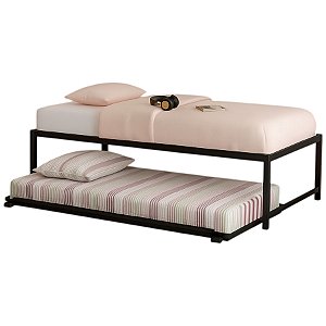 Cama Solteiro Box de Ferro com Auxiliar Para Colchão de 88x188