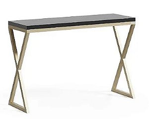 Aparador de Luxo Lorelay Dourado com tampo Preto