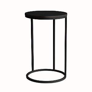 Mesa Lateral Preta Com Tampo Preto