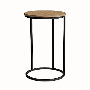 Mesa Lateral Preta Com Tampo Truffel