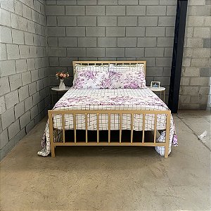 Cama de Ferro Nina Dourada Super King Size para Colchão de 1,93x2,03