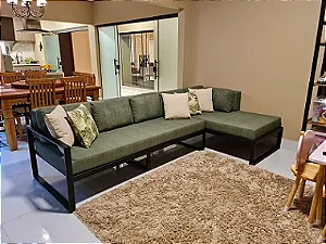 SOFÁ DE FERRO MAITE COM CHAISE 2,90X1,20