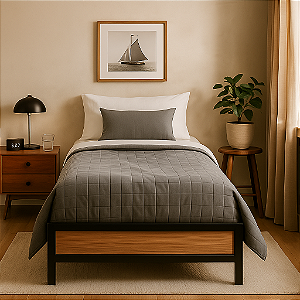 Cama de Ferro Box Giovana Solteiro 78x188 com 35cm do chão