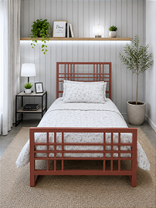 Cama de Ferro Meryn Solteiro para Colchão 1,88x88