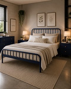 Cama de Ferro Diana de Casal 1,38x1,88 com peseira mais baixa