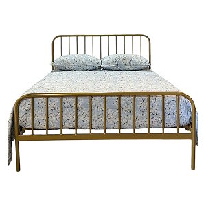 Cama de Ferro Diana de Casal Dourada 1,38x1,88 com 30cm do Chão