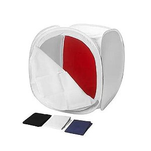 Tenda Greika Difusora Fotográfica  40x40cm Branca com 4 Fundos