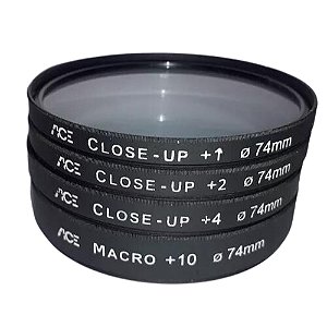 Kit Filtros Ace Close-up E Macro 74mm +1d,+2d,+4d +10d Macro