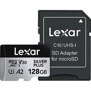 Cartão de Memória Micro SD Lexar 128GB Silver Series UHS-I SDXC