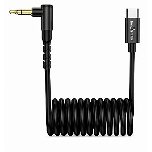 Cabo Adaptador de Áudio P2 TRS 3,5 mm para USB-C Espiral