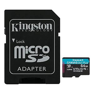 Cartão de Memória Micro SD Kingston Canvas Go! Plus 64GB 170MB/s