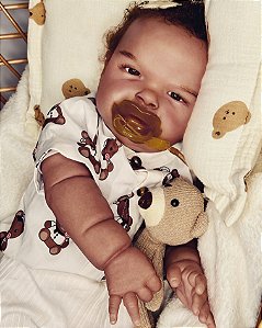 Bebê Reborn Helena – Bebê Negra Realista, Pronta Entrega, Artesanal