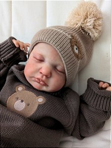 Bebê Reborn Loulou Menino – Versão Carequinha com Detalhes de Recém-Nascido