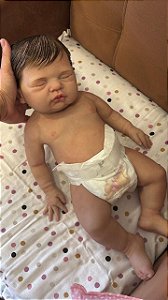 Bebê reborn Sol 50cm Silicone Sólido realista mama faz xixi